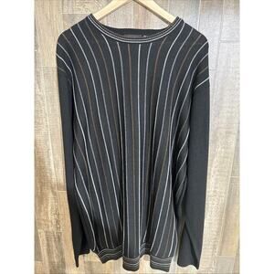 Cellinni Collezione‎ Black Striped Wool Blend Sweater Men’s Size XLT